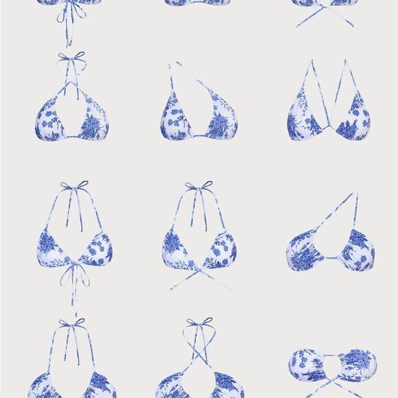 Berlook Floral Halter Triangle Bikini Top and Tie High Cut Leg Bottom - Picture 7 of 15